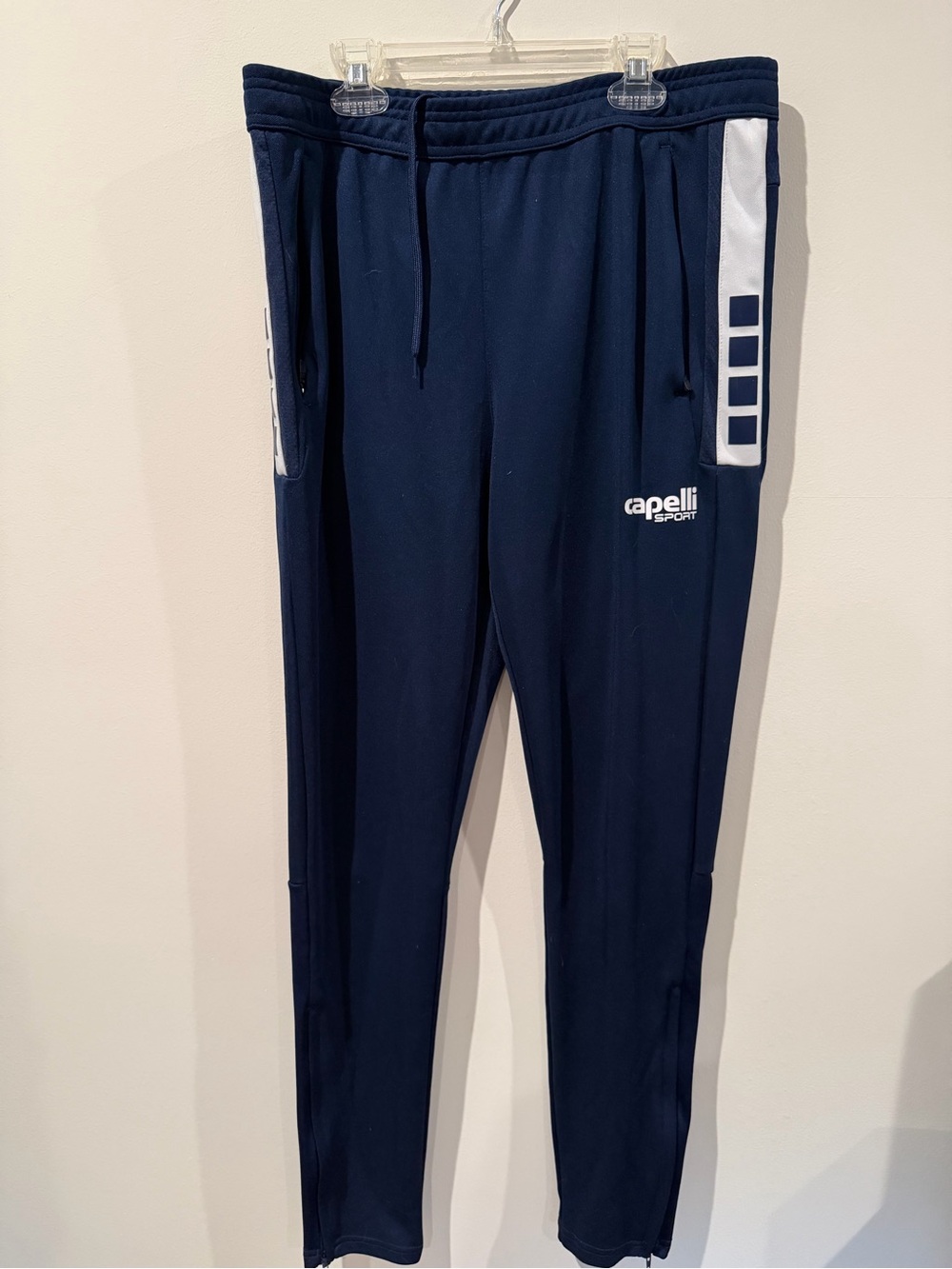 Capelli of New York Men's Navy Soccer Pants with White Accents